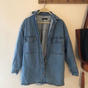Oversized denim shirt